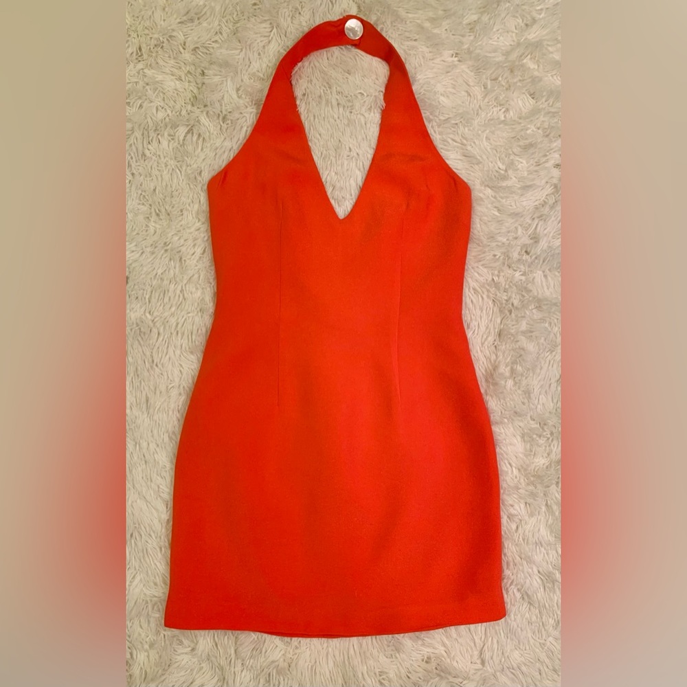 Mini dress halter orange. Size 4 or maybe 2?